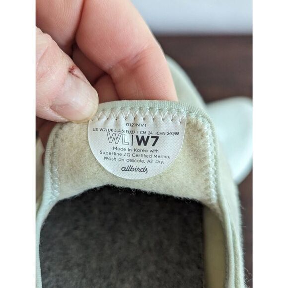 Allbirds Wool Loungers Light Mint Green Slip On Comfort Loafer Shoes - Size 7 - Picture 8 of 8